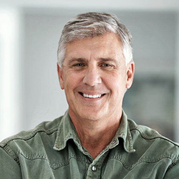 mature man smiling