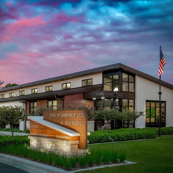 Sandvick dental office at sunset